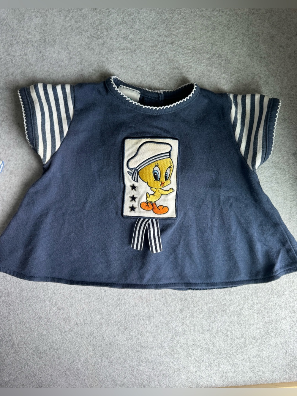 Baby Looney Tunes Vintage Navy Nautical Tweetie Bird Size 6-9M